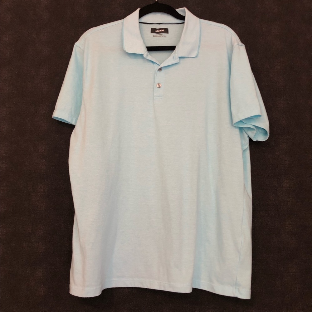 MENS Alfani Light Teal Shortsleeved Polo Shirt